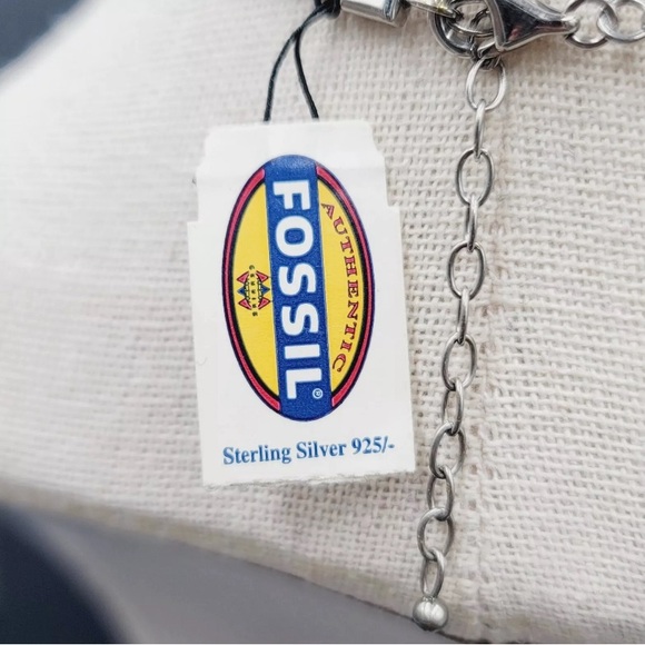 NWT RARE Fossil Octopus 16” Necklace Silver silver backing. Discontinued item!! - Picture 4 of 8